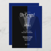 Blue Black Tuxedo Bachelor Party Save the Date (Vorne/Hinten)