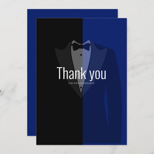 Blue Black Tuxedo Poker Bachelor Party danke c (Vorne/Hinten)