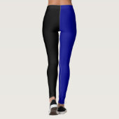 Blue Black Two Tone Halb Color Split Leggings (Rückseite)