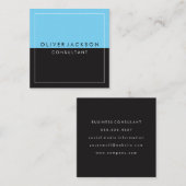 Blue Black Two Tone mit weißer Grenze Quadratische Visitenkarte (Vorne/Hinten)