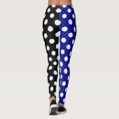 Blue Black Two Tone Split Polka Dots Leggings (Rückseite)