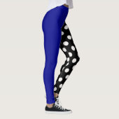 Blue Black Two Tone Split Polka Dots Leggings (Rechts)