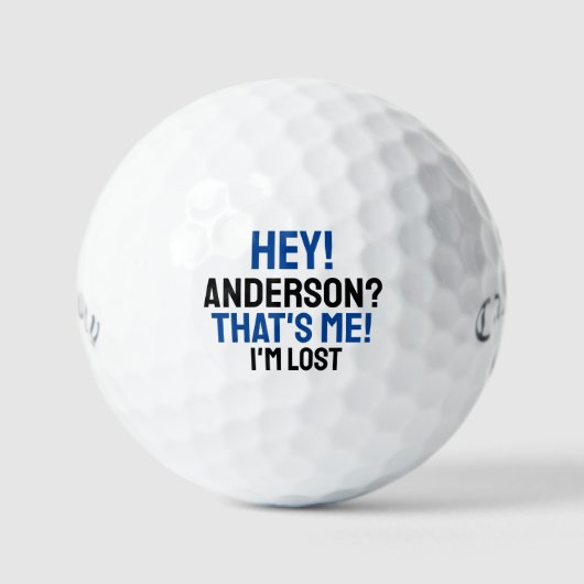 Blue Black Typografy Funny Love Golf Ball (Vorderseite)