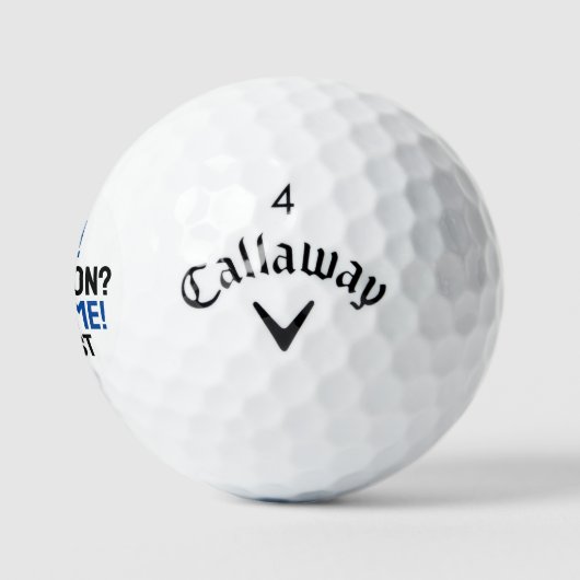Blue Black Typografy Funny Love Golf Ball (Logo)