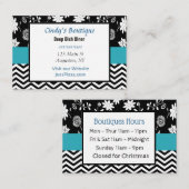 Blue, Black und White Business Card Visitenkarte (Vorne/Hinten)