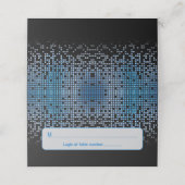 Blue Black Video Game Gamer Bar Mitzvah Adresse Platzkarte (Außenseite Aufgefaltet)