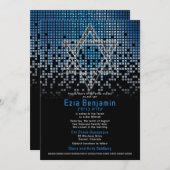 Blue Black Video Game Gamer Bar Mitzvah Einladung (Vorne/Hinten)