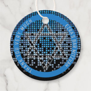 Blue Black Video Game Gamer Bar Mitzvah Geschenkanhänger