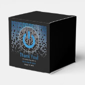 Blue Black Video Game Gamer Bar Mitzvah Geschenkschachtel (Rückseite)