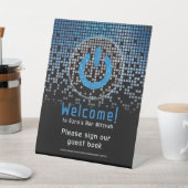 Blue Black Video Game Gamer Bar Mitzvah Sockelschild (In SItu)