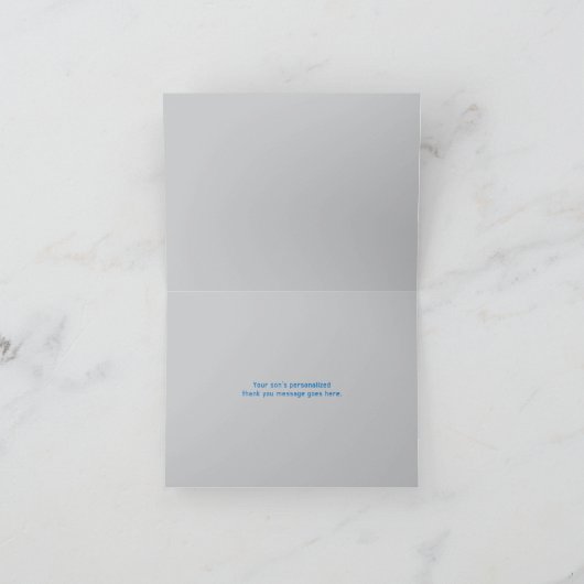 Blue Black Video Gamer Bar Mitzvah Vielen Dank Dankeskarte (Innenseite)