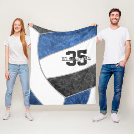 Blue Black Volleyball individuelle Name Jersey Fleecedecke