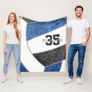 Blue Black Volleyball individuelle Name Jersey Fleecedecke