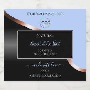 Blue Black Wavy Rose Gold mit Logo-Produktkennzeic Alkoholflaschenetikett