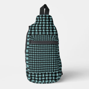 Blue Black Weave Muster Sling Bag