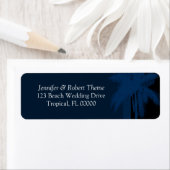 Blue Black Wedding Colors Palm Tree Labels (Insitu)