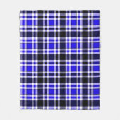 Blue Black White Flannel Tartan Pattern Design  Fleecedecke (Vorderseite)
