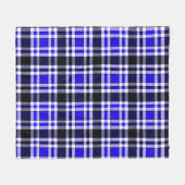 Blue Black White Flannel Tartan Pattern Design  Fleecedecke (Vorderseite (Horizontal))