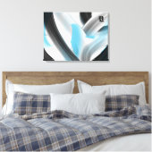 Blue Black White Gray Abstract Leinwanddruck (Insitu (Schlafzimmer))