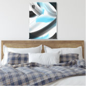Blue Black White Gray Abstract Leinwanddruck (Insitu (Schlafzimmer))
