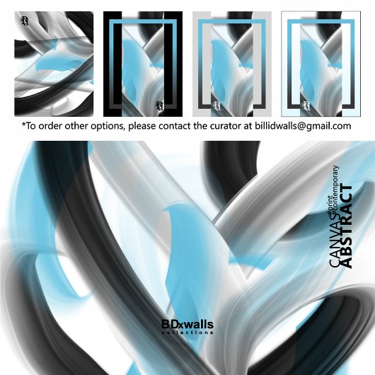 Blue Black White Gray Abstract  Leinwanddruck