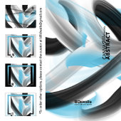 Blue Black White Gray Abstract  Leinwanddruck