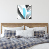 Blue Black White Gray Abstract Leinwanddruck (Insitu (Schlafzimmer))