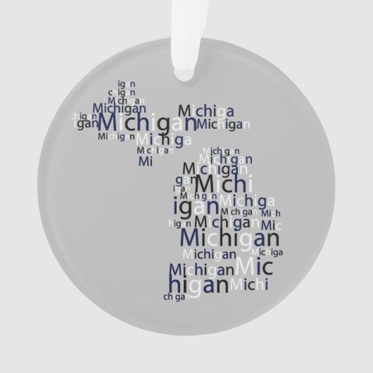 Blue, Black & White Michigan Ornament (Vorderseite)