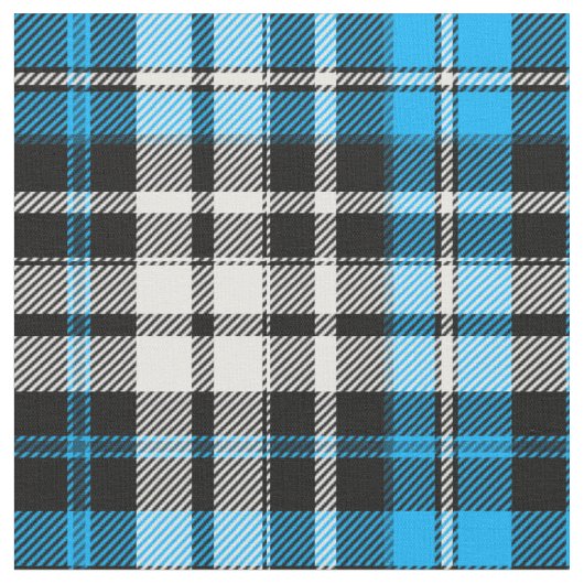 Blue Black White Plaid Tartan Pattern Design  Stoff (Nahaufnahme)
