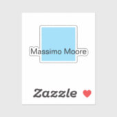 Blue Black White Plain Elegant Own Name Aufkleber (Blatt)