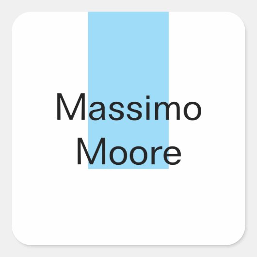 Blue Black White Plain Elegant Own Name Quadratischer Aufkleber (Vorderseite)