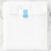 Blue Black White Plain Elegant Own Name Quadratischer Aufkleber (Tasche)