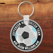 Blue, Black & White Soccer ⚽ Schlüsselanhänger (Vorderseite)