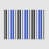 Blue Black White Stripes Pattern Design  Seidenpapier (Vorderseite)