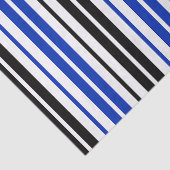 Blue Black White Stripes Pattern Design  Seidenpapier (Ausschnitt)
