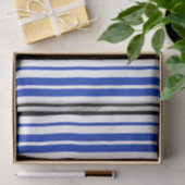 Blue Black White Stripes Pattern Design  Seidenpapier (Geschenk)