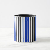 Blue Black White Stripes Pattern Design  Tasse (Zentrum)