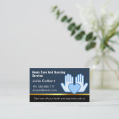 Blue Black Zuhause Health Aide Business Card Visitenkarte (Stehend Vorderseite)