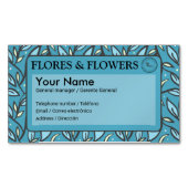 Blue Blätter Bilingual Magnetische Visitenkarte (Vorderseite)