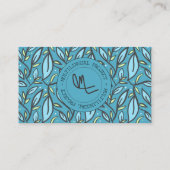 Blue Blätter Bilingual Visitenkarte (Rückseite)