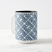 Blue Blätter Elegance Zweifarbige Tasse (Vorderseite Links)