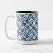 Blue Blätter Elegance Zweifarbige Tasse (Links)