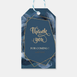 Blue Blätter Gold Frame Wedding Vielen Dank Geschenkanhänger