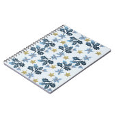 Blue Blätter & Gold Star Notebook. Notizblock (Linke Seite)