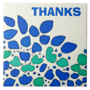 Blue Blätter Keramik Tile Fliese