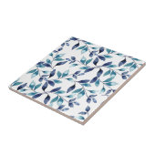 Blue Blätter Keramik Tile Fliese (Seite)