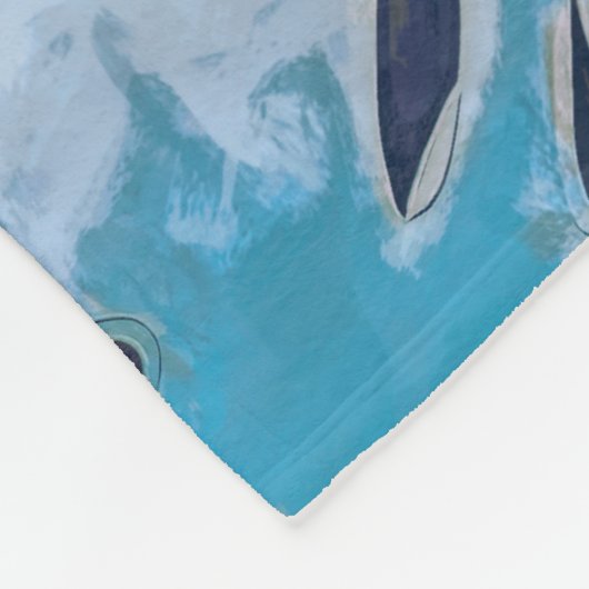 Blue Blätter Nature Tropical Patten Personalize Fleecedecke (Ecke)