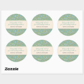 Blue Blätter Pattern Wedding Danke Stickers (Blatt)