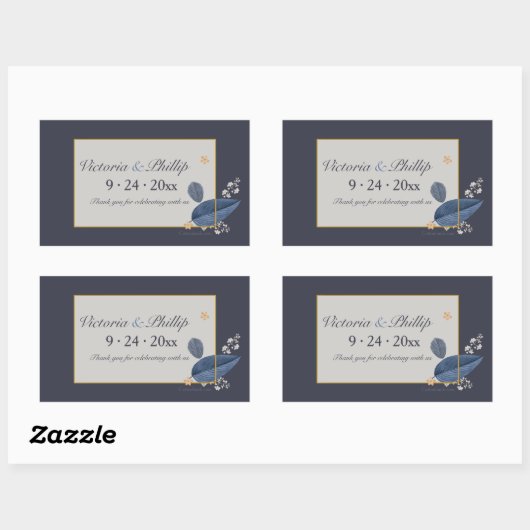 Blue Blätter Stickers (Blatt)