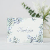 Blue Blätter und Berries Vielen Dank Dankeskarte (Stehend Vorderseite)